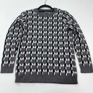 Women’s ASOS Long Sleeve Sweater Black And White Pattern Size 6 Geometric